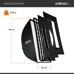 Walimex pro Softbox Octa 60 oktagon-softbox 60 cm, kenno, maski, Bowens- ja Profoto-adapterit