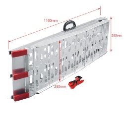 Taitettava alumiininen ajoramppi moottoripyörille mönkijöille ja ATV ajoneuvoille 226 cm 340 kg