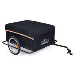 Polkupyörän tavaraperävaunu 139x88x60 cm 65 kg musta taitettava vetopuomi ja pyörien suojakehykset