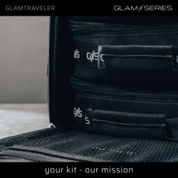 GlamSeries GlamTraveler meikkilaukku, 3 pussukkaa, musta, 340 x 190 x 280 mm