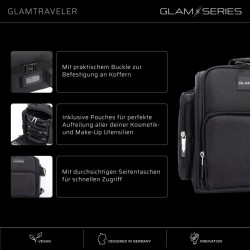 GlamSeries GlamTraveler meikkilaukku, 3 pussukkaa, musta, 340 x 190 x 280 mm
