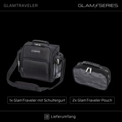 GlamSeries GlamTraveler meikkilaukku, 3 pussukkaa, musta, 340 x 190 x 280 mm