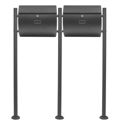 Postilaatikkosarja V17 2 kpl antrasiitti 1000 x 95 x 1200 mm teräs jalustalla