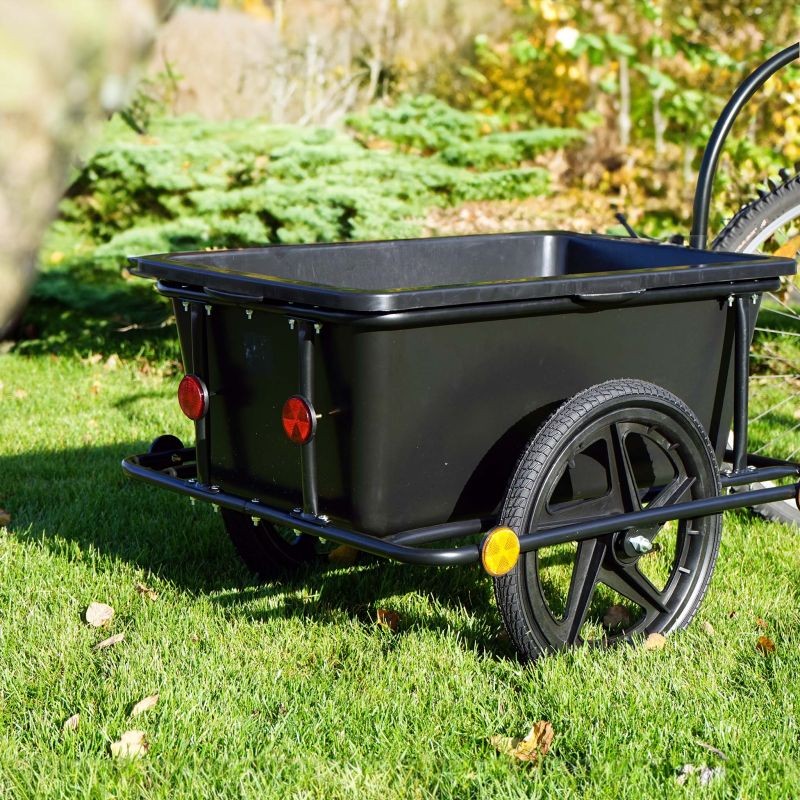 Polkupyörän peräkärry 90 l, 80 kg, 158x69x51 cm, musta