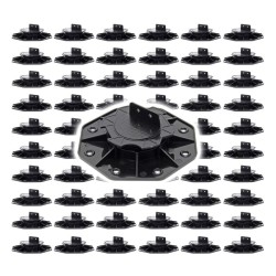 XPOtool Säädettävät terassijalat 60 kpl 18 28 mm 2700 kg musta