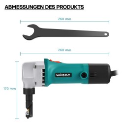 Peltinibslaaja 500 W, 360° kääntyvä leikkauspää, leikkauskapasiteetti 2,5 mm