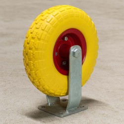 Kiinteät kuljetuspyörät 4 kpl, Ø258 x 78 mm, keltainen, max 150 kg, punktioitumattomat