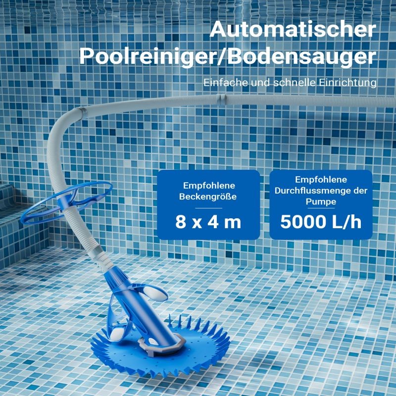 Automaattinen uima-allasimuri, 12 letkua, sininen