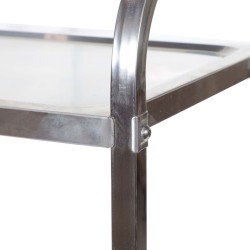 Tarjoiluvaunu 2 hyllytasoa, ruostumaton teräs 304, 150 kg, 940 x 560 x 940 mm, jarrulliset pyörät