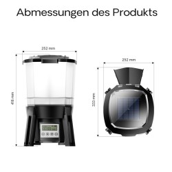SunSun CFF-206 aurinkovoimalla toimiva ohjelmoitava kalaruokintalaite, 6 l