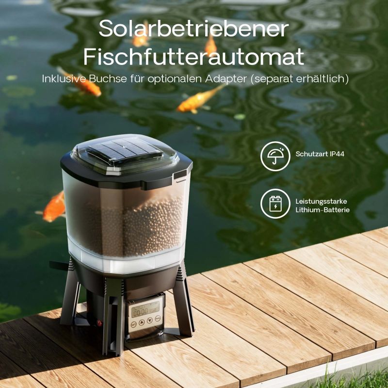 SunSun CFF-206 aurinkovoimalla toimiva ohjelmoitava kalaruokintalaite, 6 l