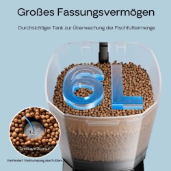 SunSun CFF-206 aurinkovoimalla toimiva ohjelmoitava kalaruokintalaite, 6 l