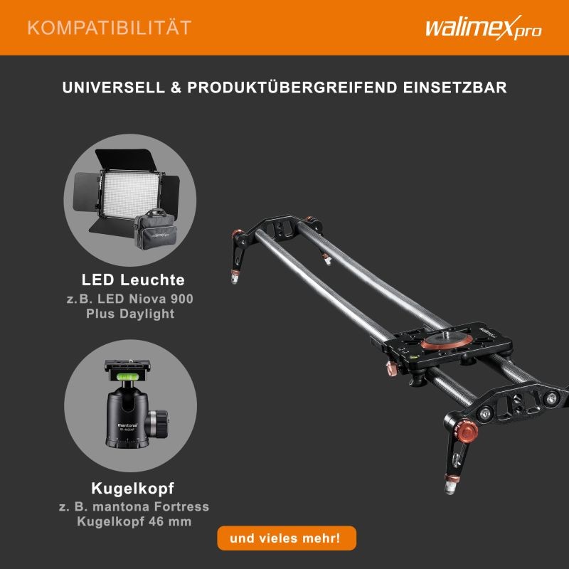 Walimex pro Carbon Video Slider Pro 120 cm videoslideri hiilikuitua