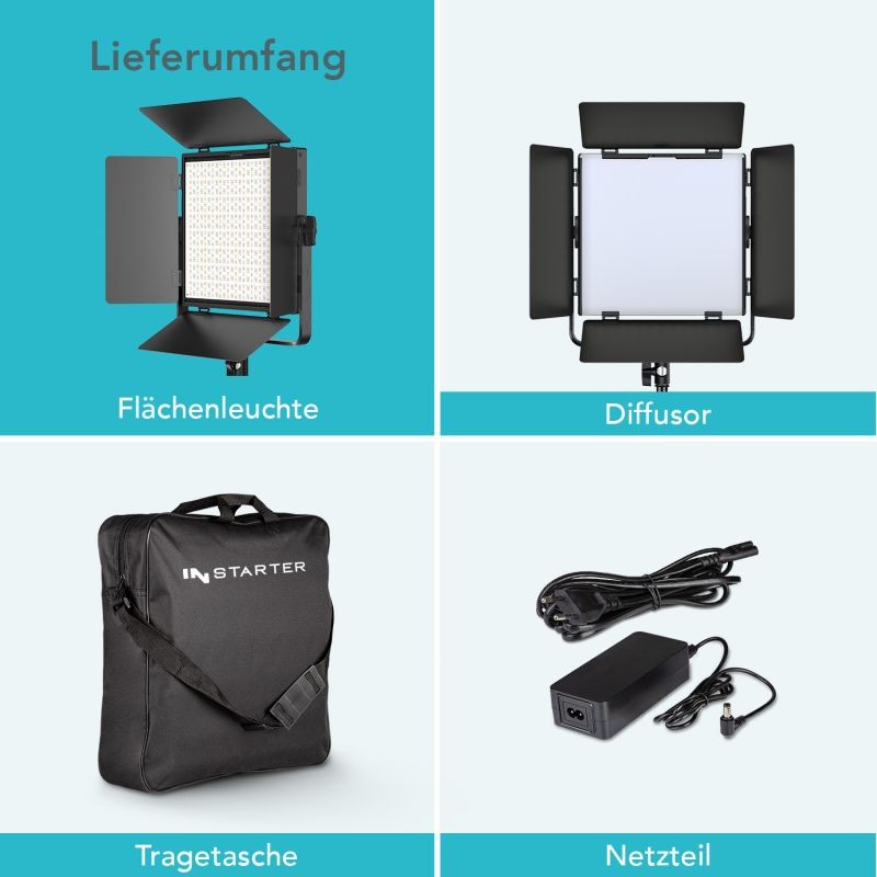 Instarter Spectar Bi Color LED-paneeli 5.2, 60 W, videovalo, App-ohjaus, 360° kääntyvä