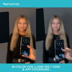 Instarter Spectar Bi Color LED-paneeli 5.2, 60 W, videovalo, App-ohjaus, 360° kääntyvä