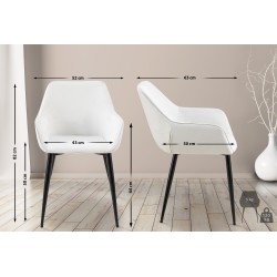 Tyylikäs ruokailutuoli pehmustetulla istuimella ja metallirungolla