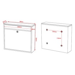 Postilaatikkosarja V13 2 kpl lukittava jalustalla antrasiitti jauhemaalattu teräs 1000 x 150 x 1200 mm