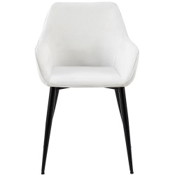 Tyylikäs ruokailutuoli pehmustetulla istuimella ja metallirungolla