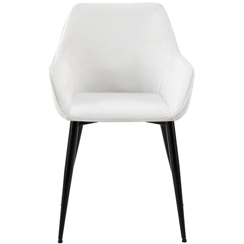 Tyylikäs ruokailutuoli pehmustetulla istuimella ja metallirungolla