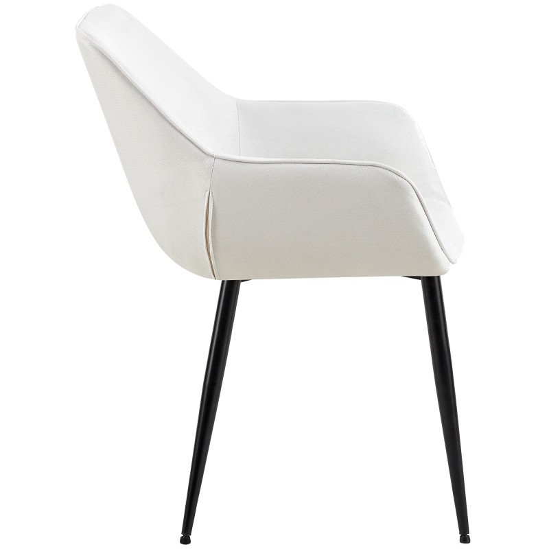 Tyylikäs ruokailutuoli pehmustetulla istuimella ja metallirungolla