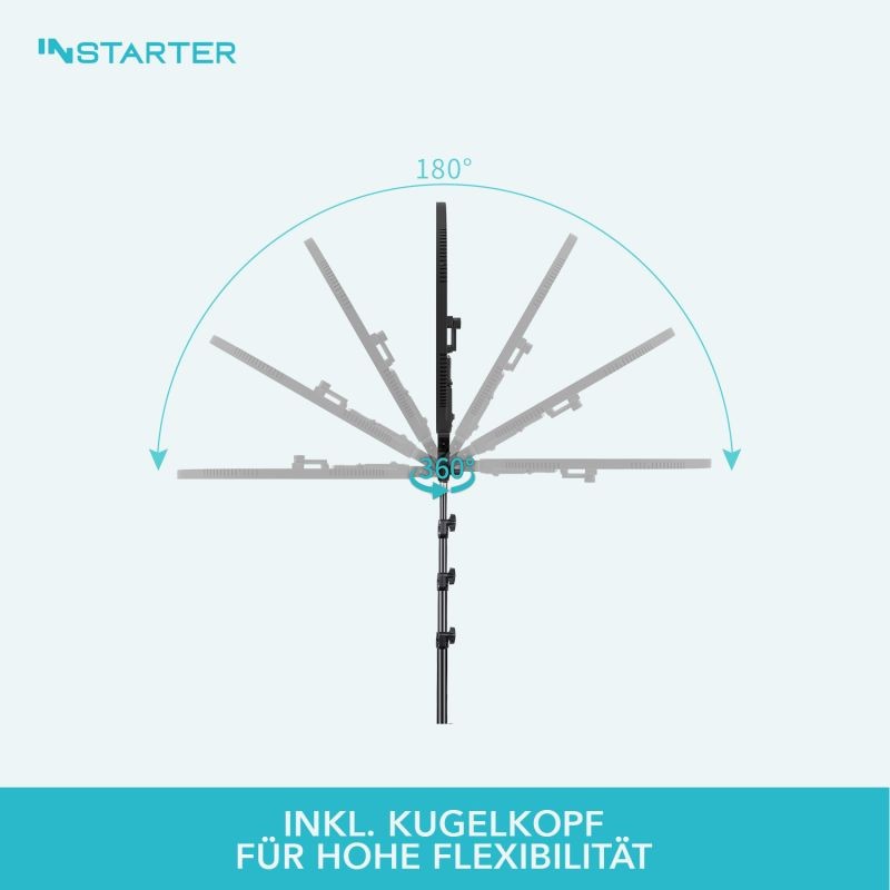 Instarter Spectar 60 W Bi-Color LED-rengasvalo 48 cm jalustalla