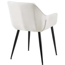 Tyylikäs ruokailutuoli pehmustetulla istuimella ja metallirungolla