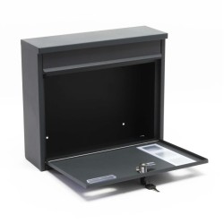 Postilaatikko-setti V12 2 kpl, antrasiitti, 1000 x 150 x 1200 mm, sinkitty teräs, jalustalla