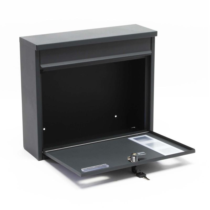 Postilaatikko-setti V12 2 kpl, antrasiitti, 1000 x 150 x 1200 mm, sinkitty teräs, jalustalla