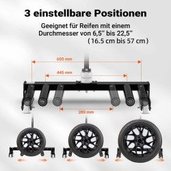 XPOtool Renkaiden vaihtovaunu 250 kg, teräs, 17–56,5 cm