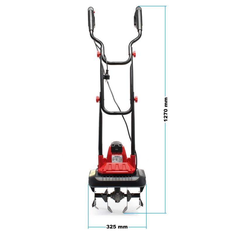 Sähkökäyttöinen puutarhajyrsin 1050 W, 16 terää, työstösyvyys 220 mm, työskentelyleveys 320 mm, 380 rpm