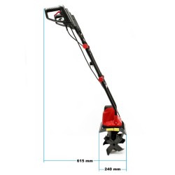 Sähkökäyttöinen puutarhajyrsin 1050 W, 16 terää, työstösyvyys 220 mm, työskentelyleveys 320 mm, 380 rpm