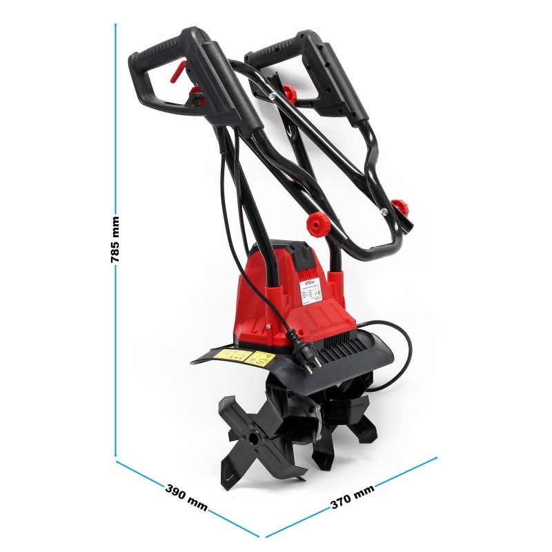Sähkökäyttöinen puutarhajyrsin 1050 W, 16 terää, työstösyvyys 220 mm, työskentelyleveys 320 mm, 380 rpm