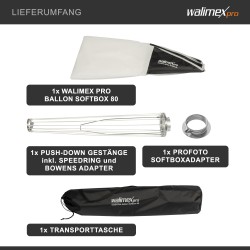Walimex pro Essential Ballon Softbox 80 cm Profoto ja Bowens adapterit