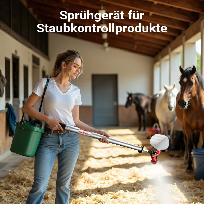 MicroULV+ akkukäyttöinen ULV-sumutin 1 l, 3 suutinta 45-115 ml/min, RevestoPur®-pölynsidontaan talliin
