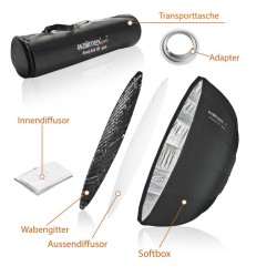 Walimex pro SL Beauty Dish Softbox QA105 105 cm Aurora Bowens kenno ja diffuusorit
