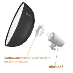 Walimex pro SL Beauty Dish Softbox QA105 105 cm Aurora/Bowens, kenno ja diffuusorit