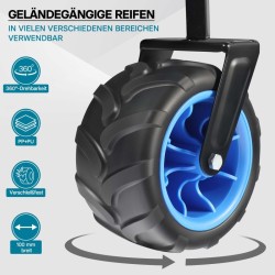 Taitettava vetokärry aurinkokatteella, sininen, max. 70 kg