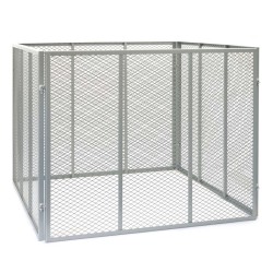 Metalliverkkokomposti 100 x 100 x 80 cm 800 l hopea jauhemaalattu teräs