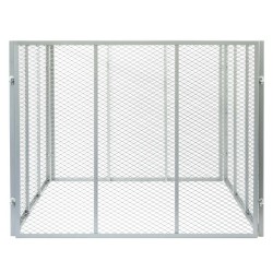 Metalliverkkokomposti 100 x 100 x 80 cm, 800 l, hopea, jauhemaalattu teräs