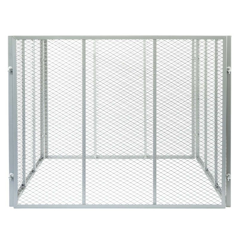 Metalliverkkokomposti 100 x 100 x 80 cm, 800 l, hopea, jauhemaalattu teräs
