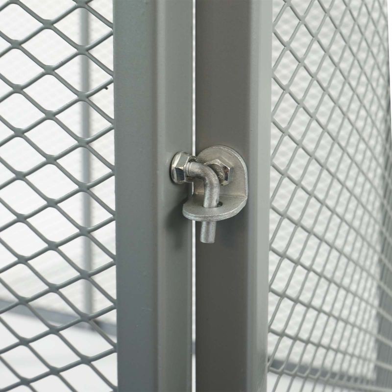 Metalliverkkokomposti 100 x 100 x 80 cm, 800 l, hopea, jauhemaalattu teräs