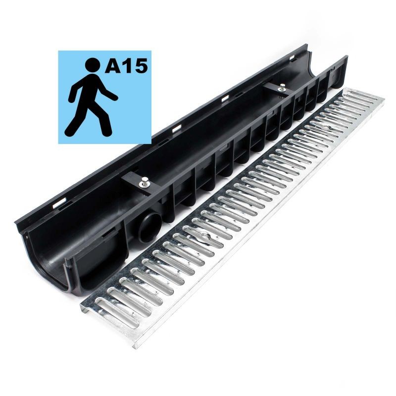 Pintavedenpoistojärjestelmä 3x1m sinkitty teräs 1,5t