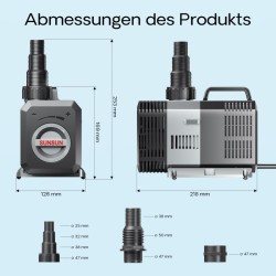 SunSun CTP-14000 SuperECO lamppumppu 14 000 l/h, 120 W, energiatehokas suodatinpumppu