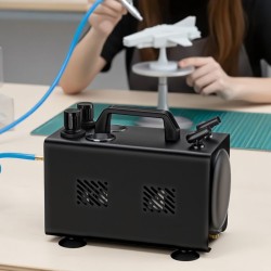 Airbrush-kompressori AS18TA 1/6 PS, 20–23 l/min, 1 l säiliö, kaksiaukkoiset liitännät