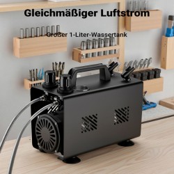 Airbrush-kompressori AS18TA 1/6 PS, 20–23 l/min, 1 l säiliö, kaksiaukkoiset liitännät