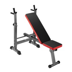 Säädettävä ja taittuva painonnostopenkki levytankituella, max 230 kg, musta