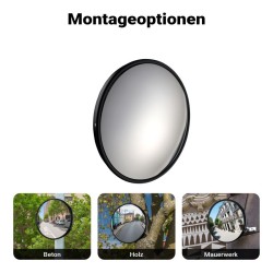 Kupera valvontapeili 80 cm, musta, 130° näkökenttä, sisätilat