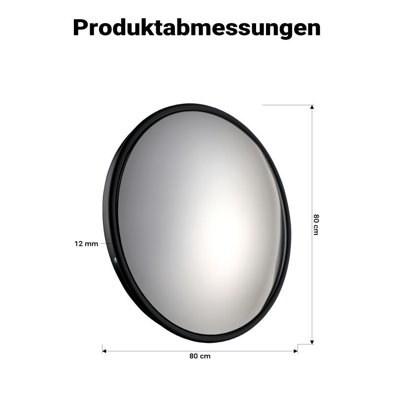 Kupera valvontapeili 80 cm, musta, 130° näkökenttä, sisätilat