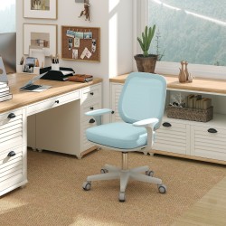 Ergonominen työtuoli toimistoon, säädettävä ja keinutoiminto, 55 x 48 x 82,5–94,5 cm, vihreä