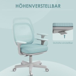 Ergonominen työtuoli toimistoon, säädettävä ja keinutoiminto, 55 x 48 x 82,5–94,5 cm, vihreä